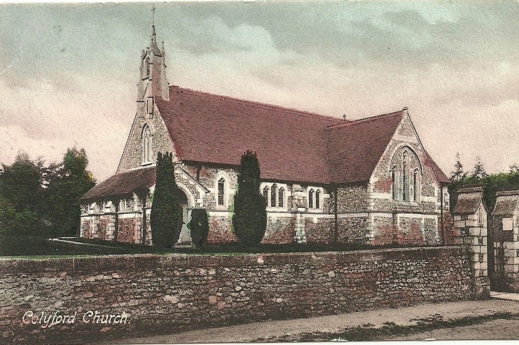 Old Postcard Of Colyford Church
