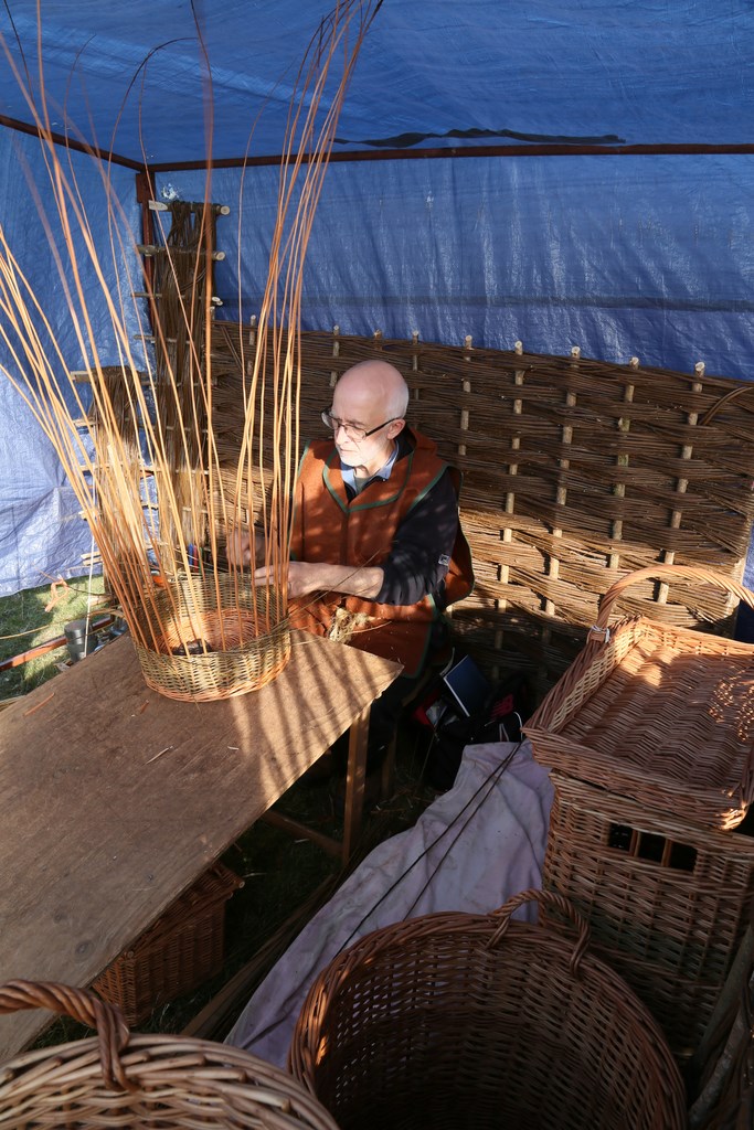 Basket weaving at the Colyford Goose Fayre 2018