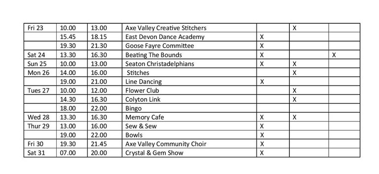 October 2026 memorial hall diary 2