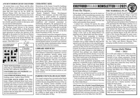 The Colyford Village Newsletter February 2021