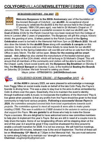 Colyford Village Newsletter November 2024 1